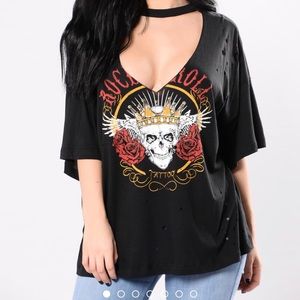 Fashion Nova Oversized Distressed Tee